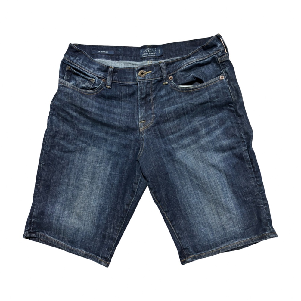 Lucky Brand The Bermuda Dark Indigo Blue Denim Shorts Size 12